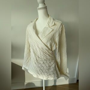 Anne Fontaine Cream Textured Blouse